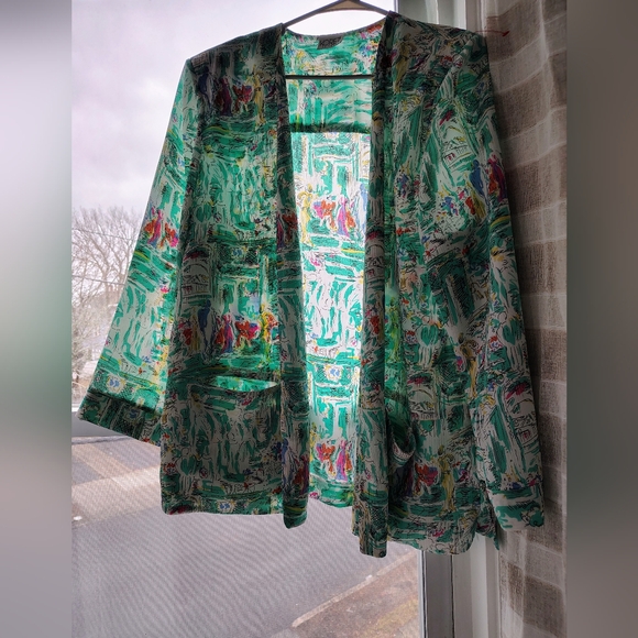 CeCe Green Abstract Print Jacket - Picture 3 of 10